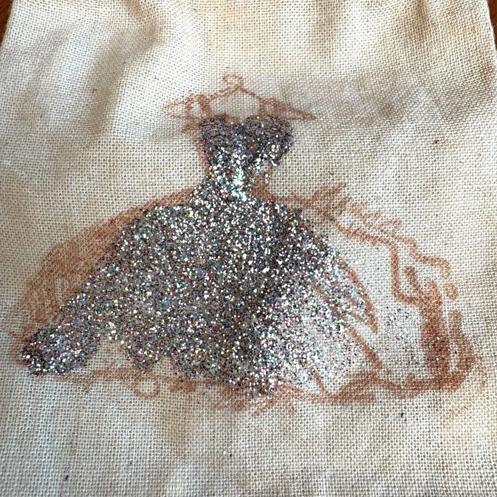 Wedding Dress Bachelorette Party Goodie Favor‎ Bag Glittery Dress Sweet Girl Tag